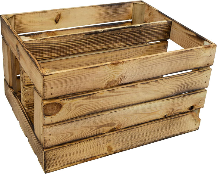 Kistenkolli Altes Land 3er set Regalkiste Holzkiste Gerda flambiert mit Zwischenbrett/Mittelbrett Lä