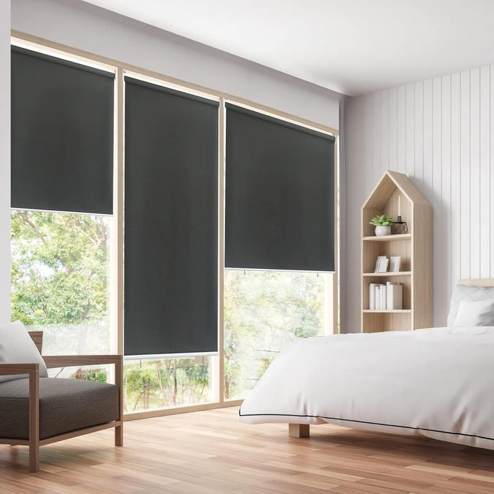 Sonnewelt Vertikalmarkise,100 x 240 cm Senkrechtmarkise,Verdunklungsrollo Rollo zum Einhängen,Klemmr