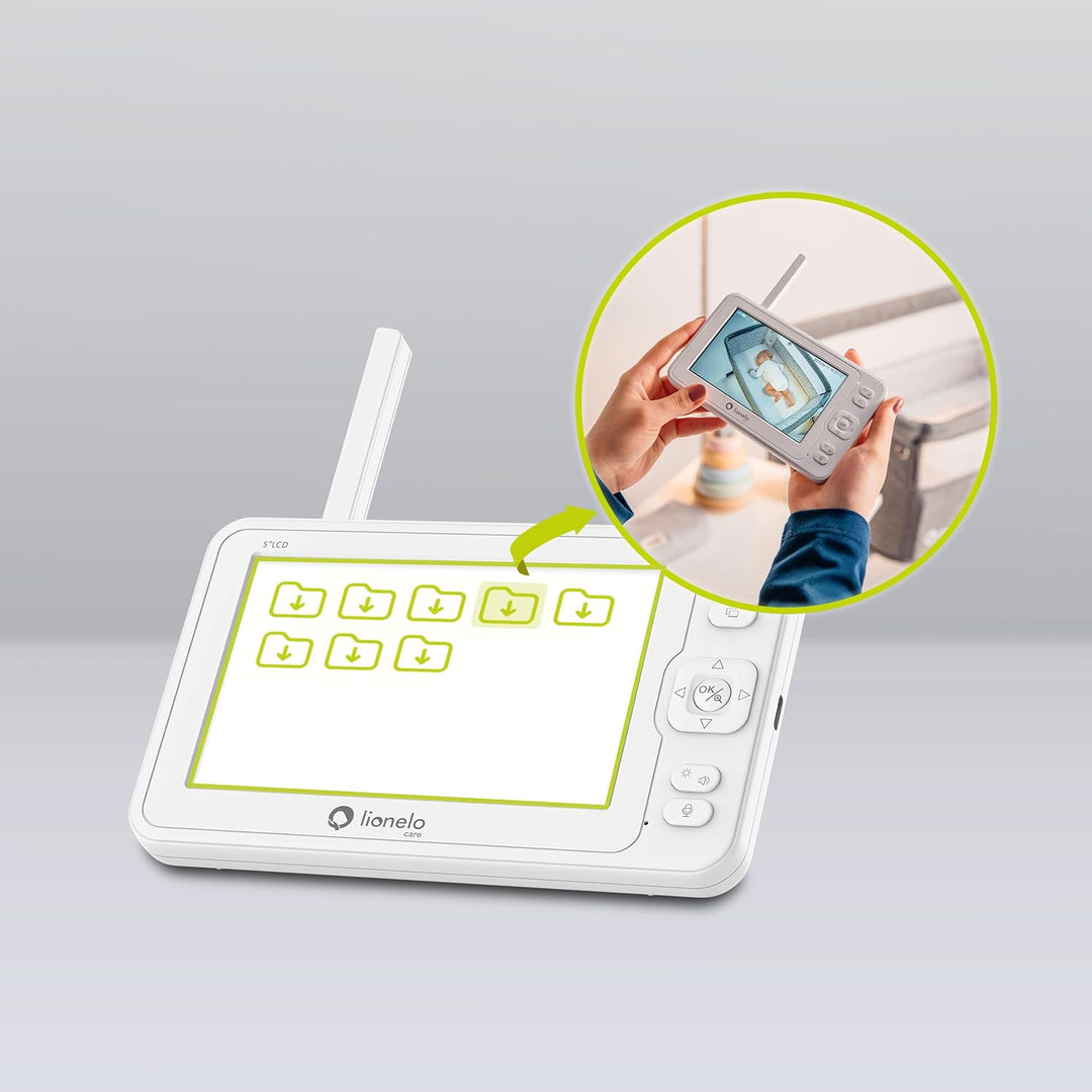 Lionelo Babyline 8.3 Elektronisches Babyphone mit Full HD 360° Kamera 5" Bildschirm 200m Reichweite