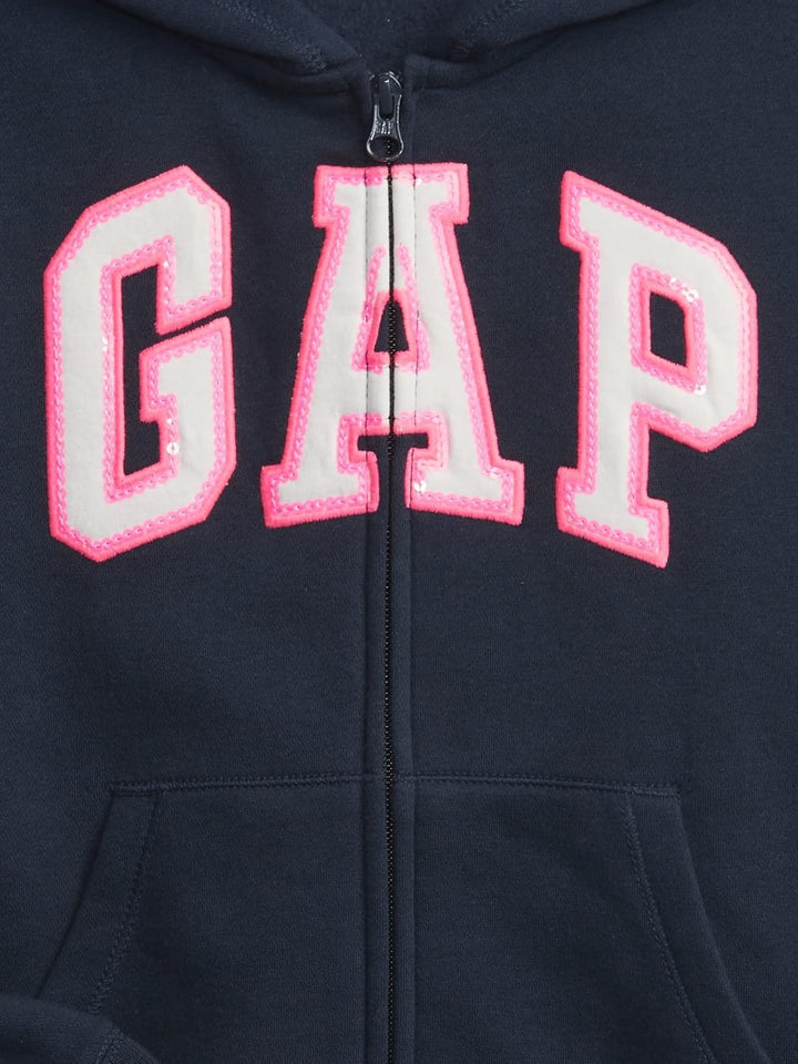 GAP Mädchen Logo Fz Kapuzenpullover XS Elysian Blue, XS Elysian Blue