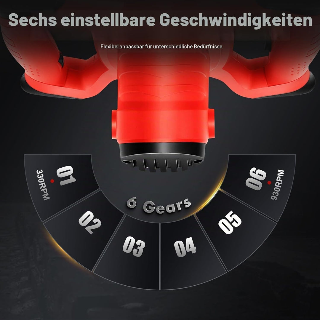 Farb-Mörtelrührer &amp; Betonmischer 1500W Elektrisch - Handrührwerk mit 6 Geschwindigkeitsstufen, 930 U