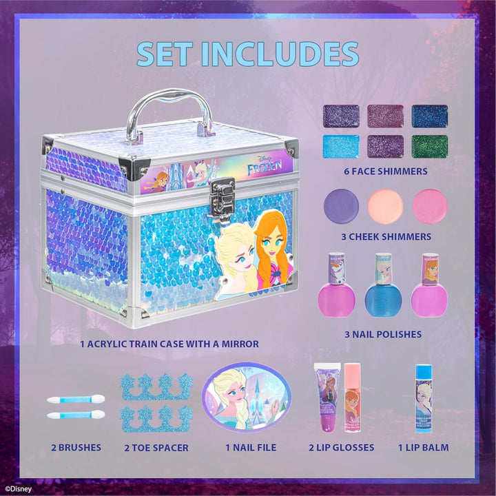 Disney Frozen Kinderschminke Set | Mädchen Make-up Set mit Lipgloss, Nagellack und mehr | Geburtstag