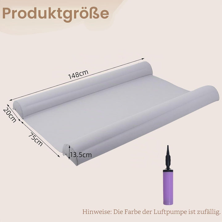 Vinteky Aufblasbarer Rausfallschutz, 148cm Tragbares Faltbares Bettgitter für Kinder&amp;Baby, Rausfalls