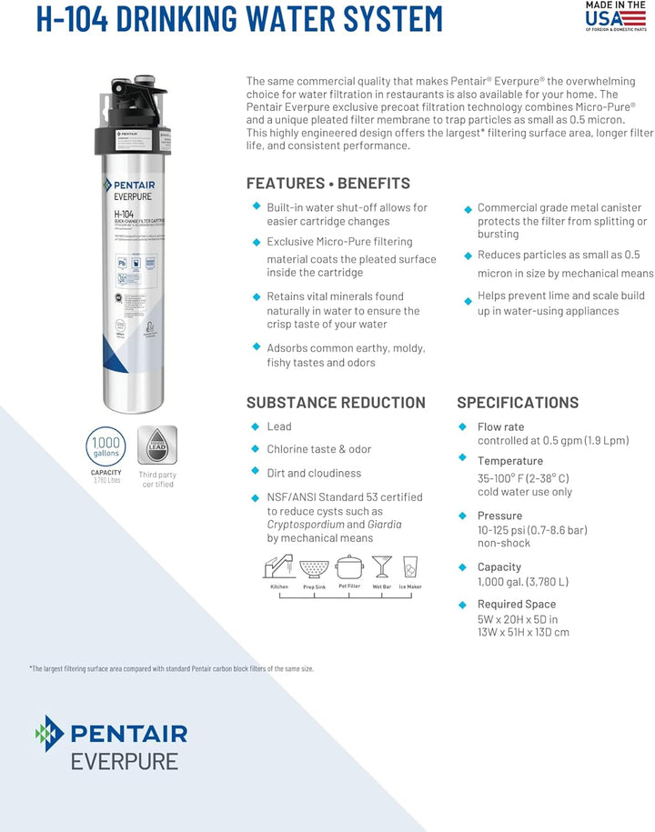 Everpure H-104 Water Filter Replacement Cartridge (EV9612-11) by Everpure Filtern, Filtern
