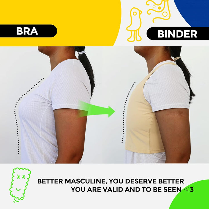 Wonababi Brustbinder, ultraflacher Transbinder mit Pull-on-FTM-Binder-BH Nackt XS, S