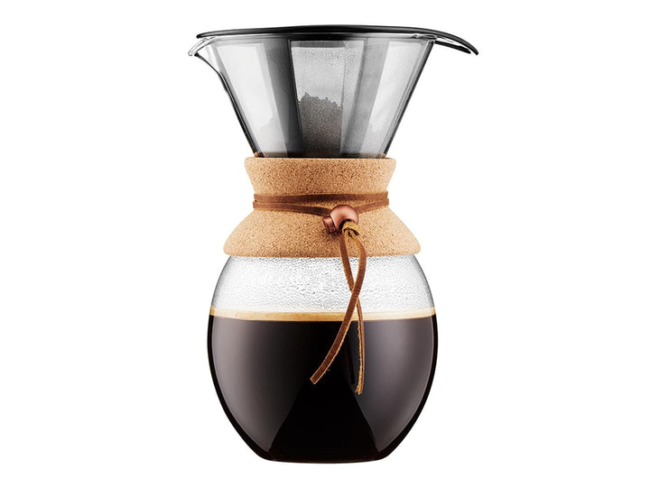 Bodum Pour Over Kaffeebereiter mit permanentfilter, Glas, Beige, 51