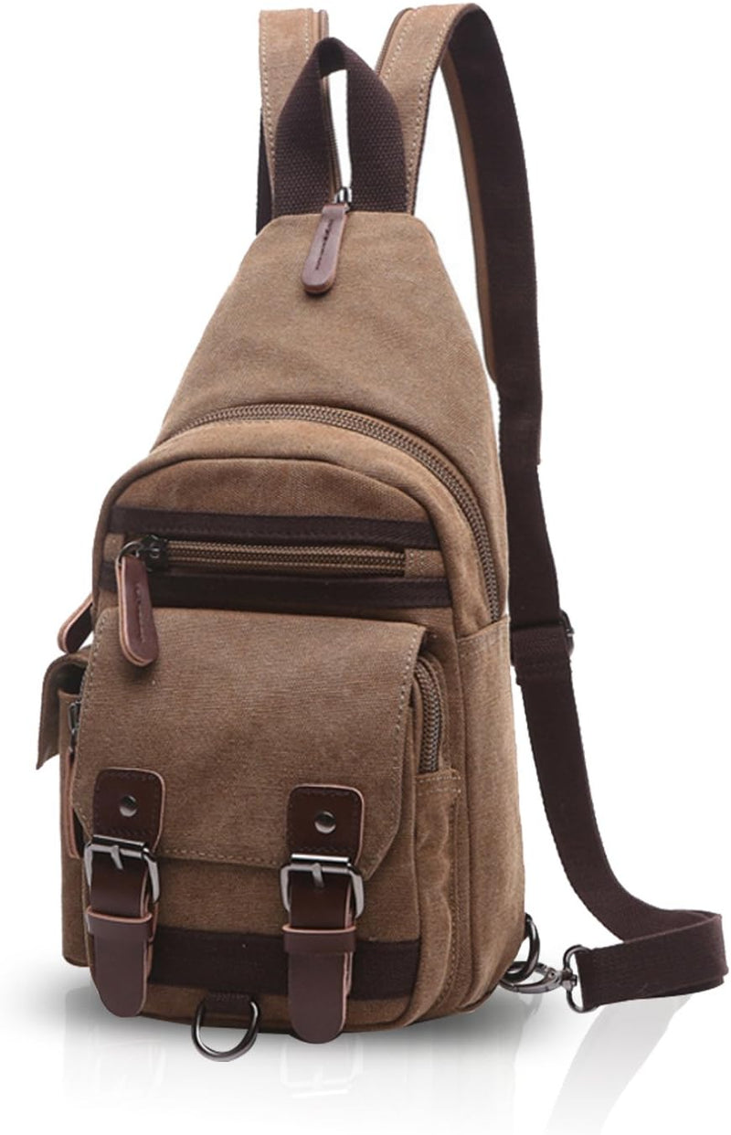 FANDARE Klassische Sling Bag Rucksack Studenten Party Outdoor Multifunktional Umhängetasche Damen/He