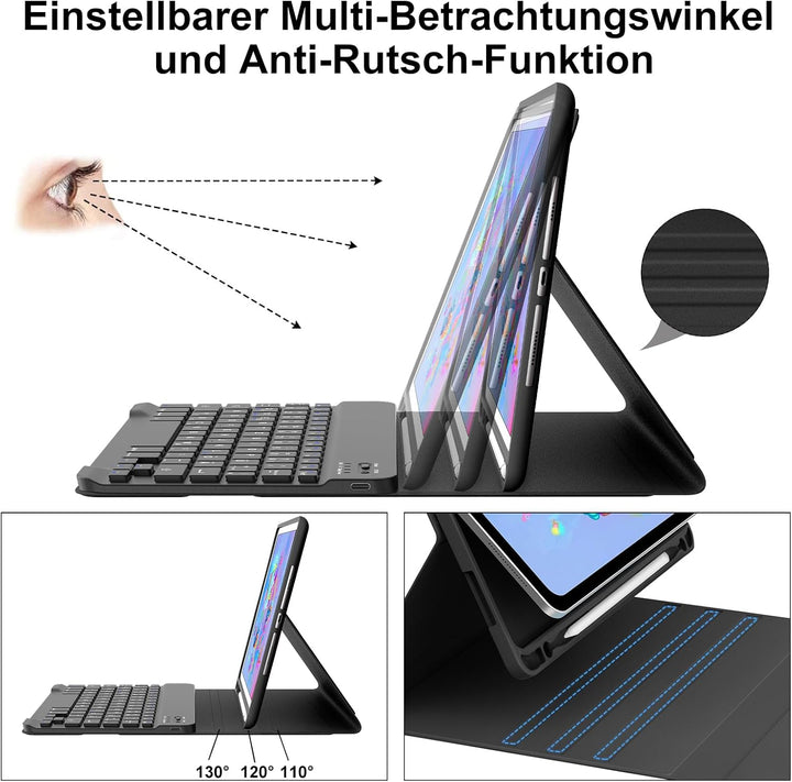 WINCHKING Tastatur Hülle für iPad 9.7 Zoll 2018 (6. Generation)/2017 (5. Generation)/Pro 9,7"/ Air 2
