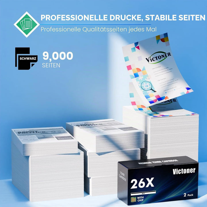 VICTONER Tonerkartusche Kompatibel für HP 26X CF226X 26A CF226A Laserjet Pro MFP M426fdw M426fdn M42