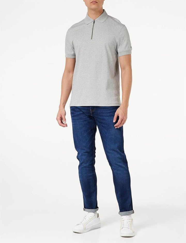 Tommy Hilfiger Herren Kurzarm Poloshirts XL Grau (Light Grey Heather), XL Grau (Light Grey Heather)