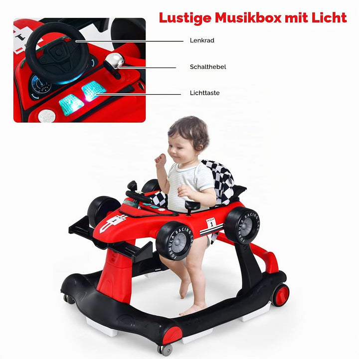 LIFEZEAL Lauflernhilfe Baby Höhenverstellbar &amp; Klappbar, 3 in 1 Babywalker, Baby Gehfrei ab 6 Monate
