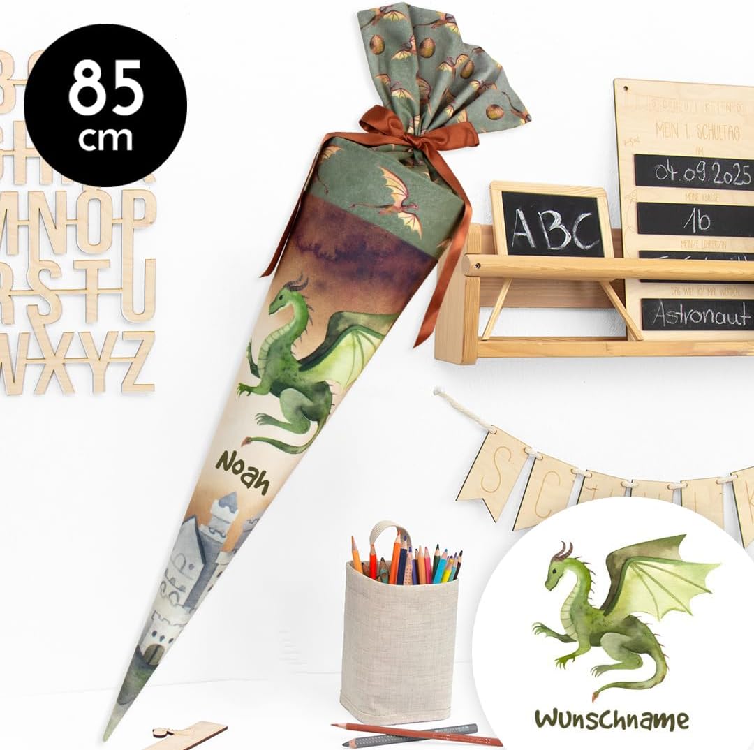 Schultüte aus Stoff Kuschel Velvet individualisierbar mit Wunschname personalisierbar 70 cm 85 cm -