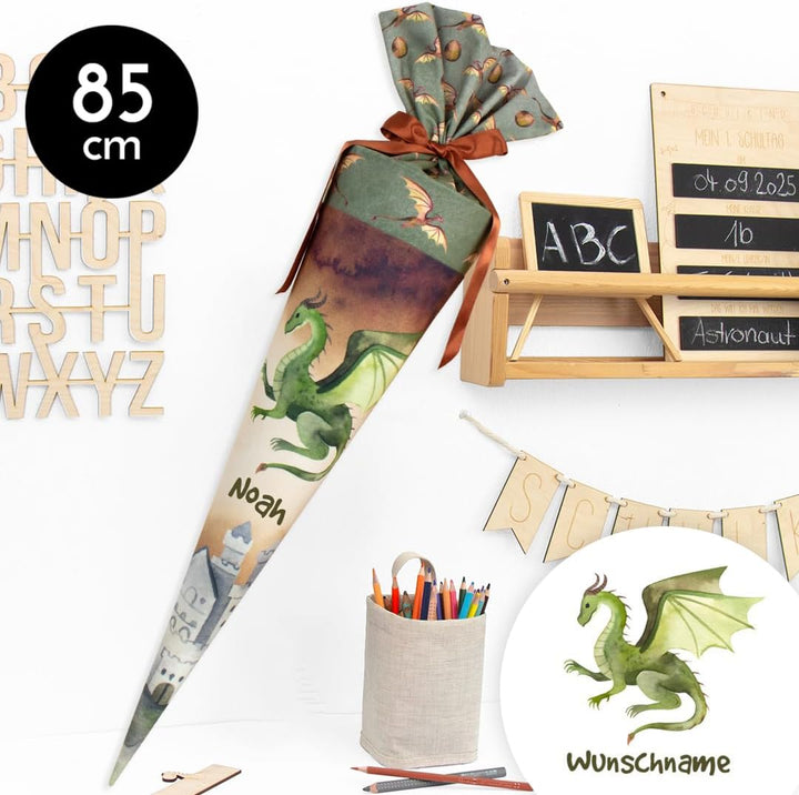 Schultüte aus Stoff Kuschel Velvet individualisierbar mit Wunschname personalisierbar 70 cm 85 cm -