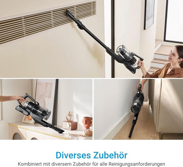 Midea Akku-Staubsauger mit Absaugstation | 350W, bis zu 60 Min Laufzeit | Selbstentleerung, Anti-Tan