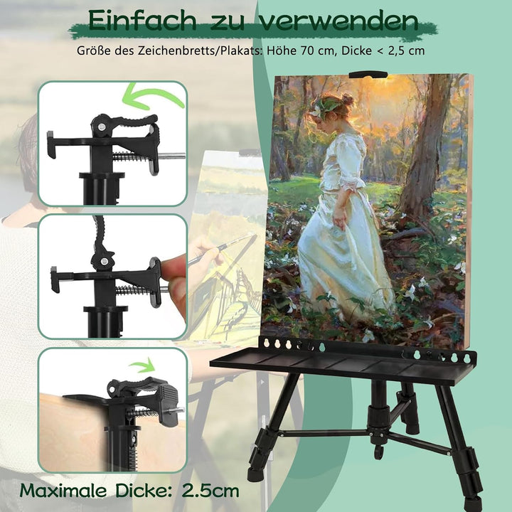 Staffeleiständer zum Malen, 55–155 cm verstellbare, zusammenklappbare Dreibeinstaffelei mit tragbare