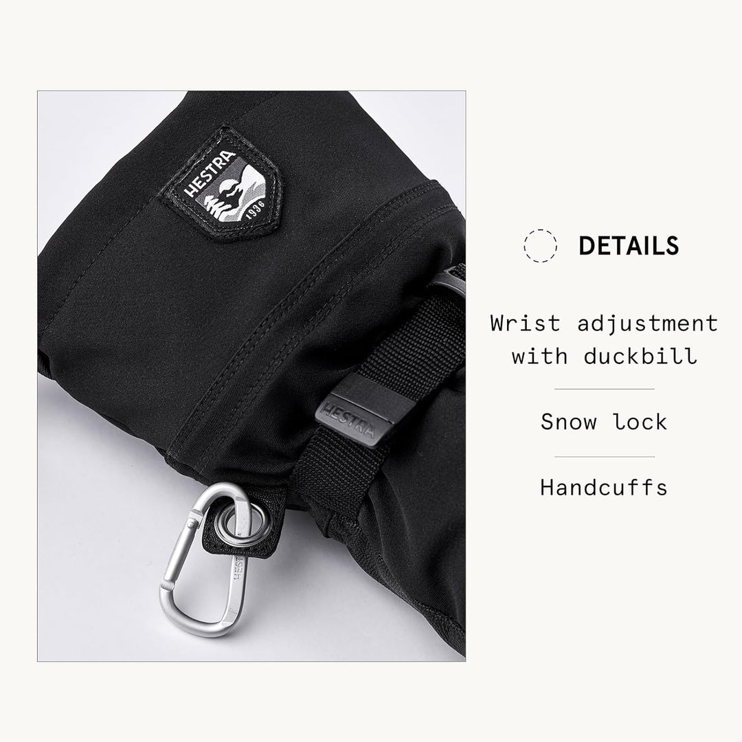 HESTRA Damen, Herren Fäustlinge Army Leather Extreme Black 9