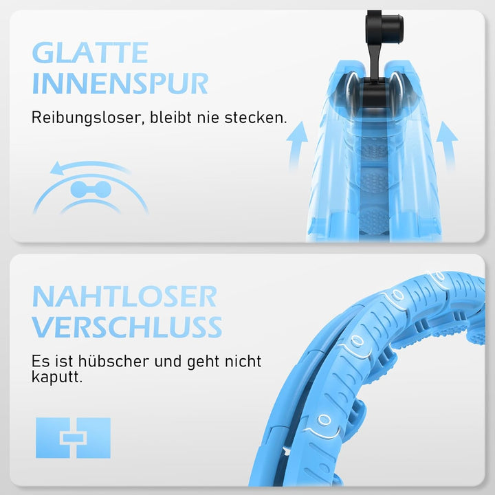 JLoibao Smart Hula Hoop Reifen Erwachsene Zum Abnehmen, 24-Stufiger Infinity Hula-Hoop (77-132cm) Mi