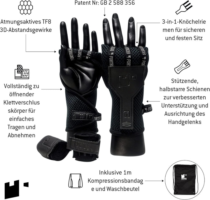 Fortress Boxing Bandagen – T1 Fastwraps für Kickboxen, Muay Thai, MMA – patentiertes Design Handband
