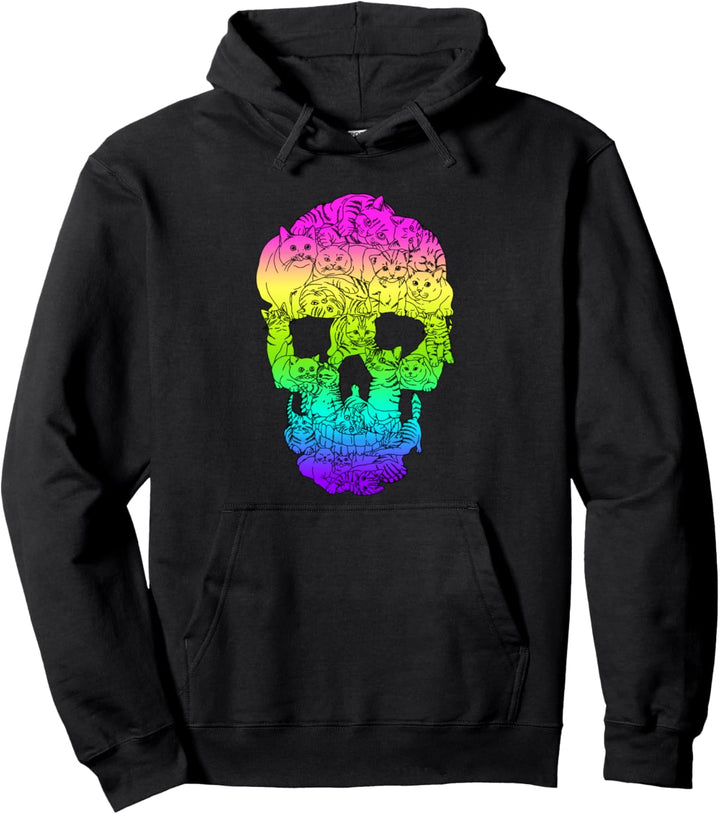 Cat Schädel Kitty Skelett Hexe Gruselig Witchy Pastell Goth Pullover Hoodie