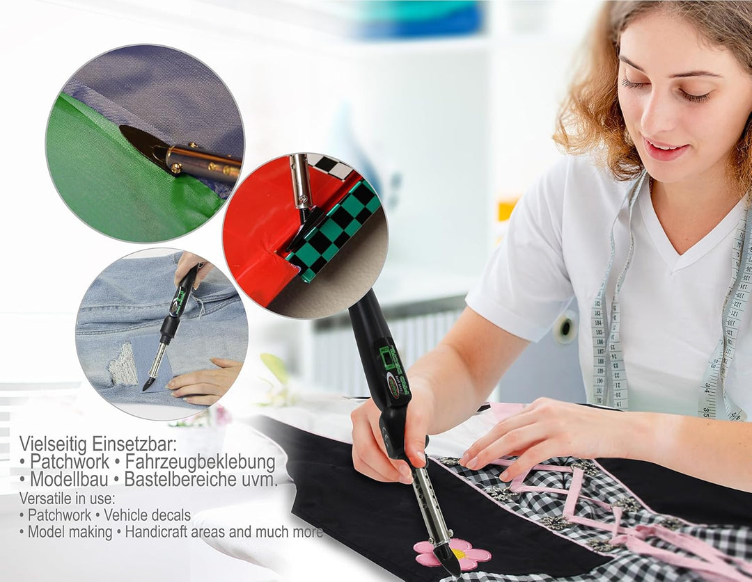 JAMARA 172131 - Folienbügeleisen Pro Decal - Teflonbeschichtete Gleitsohlen (rund / flach), Bügeln a