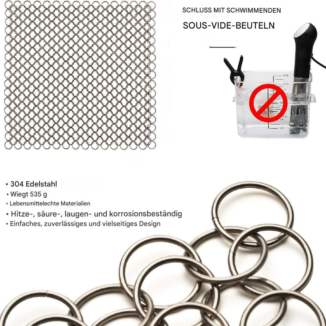 Sous-Vide-Kettengewicht 20 X 20 Cm Sous-Vide-Gewichte Edelstahl-Sous-Vide-Gewicht Lebensmittelecht S