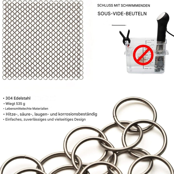 Sous-Vide-Kettengewicht 20 X 20 Cm Sous-Vide-Gewichte Edelstahl-Sous-Vide-Gewicht Lebensmittelecht S