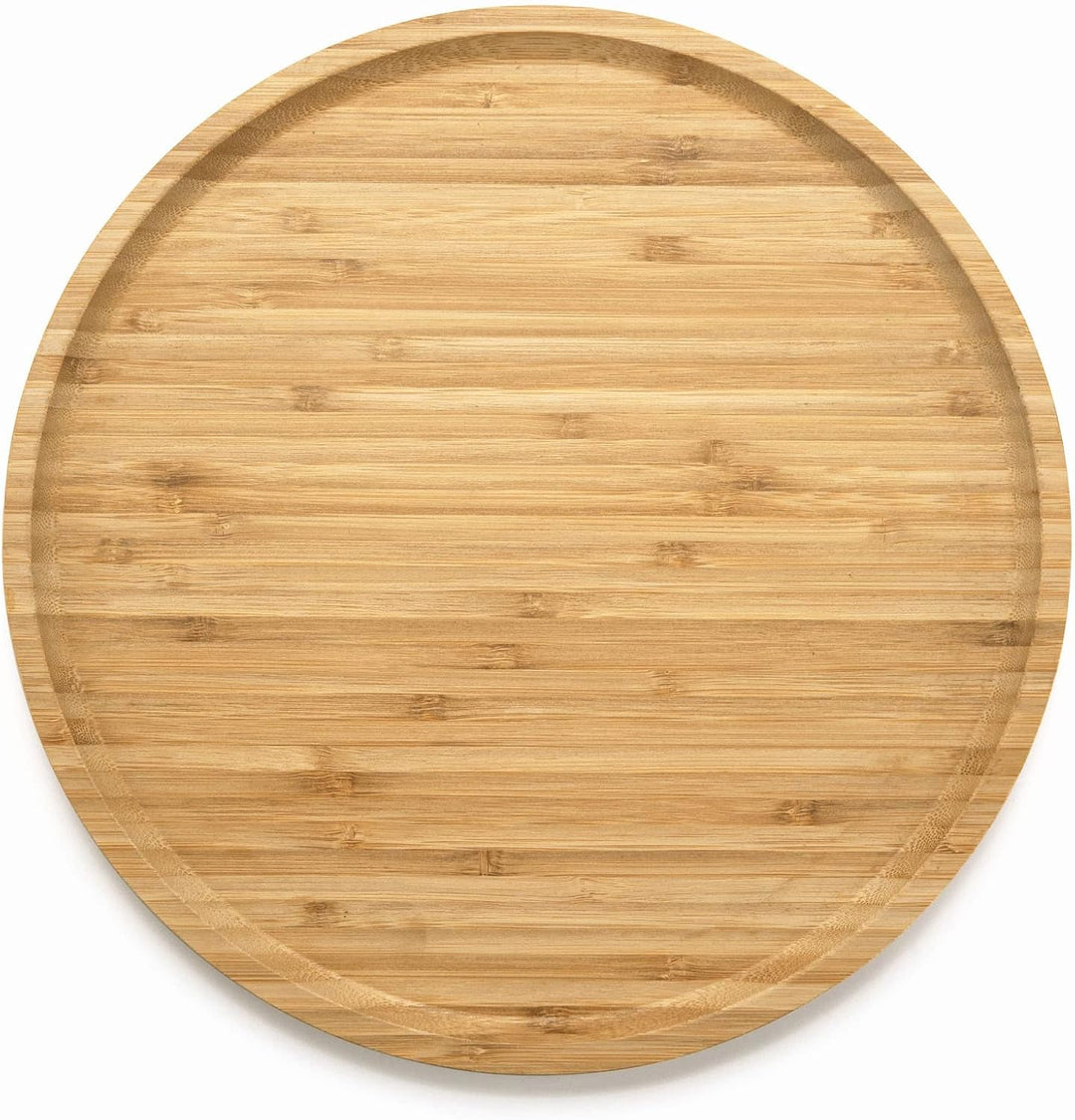 Bambus Tablett Rund, Serviertablett aus Bambus, Servierplatte Holz, Holz Charcuterie Brett, Dekorati