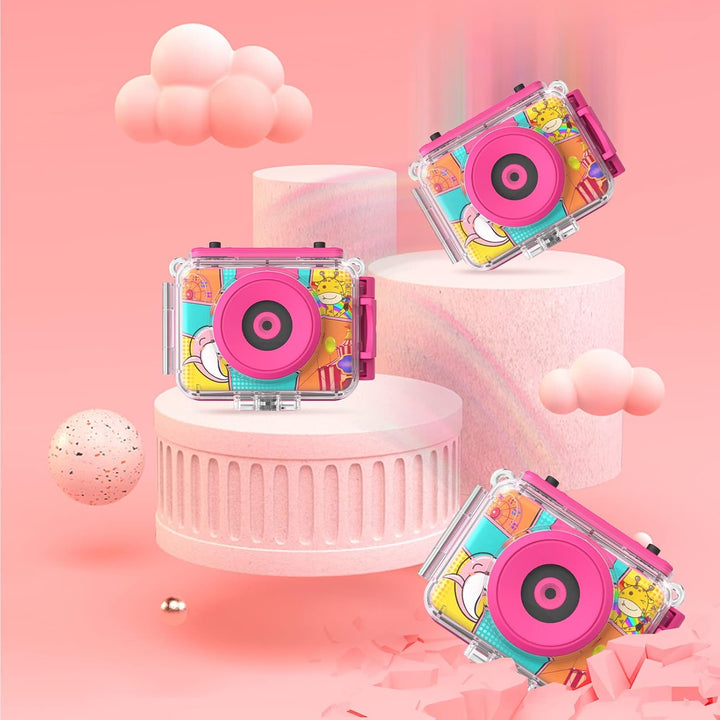 Ushining Kinderkamera Wasserdichte Kamera für Kinder, 1080P Digitalkamera Videokamera Selfie Kamera