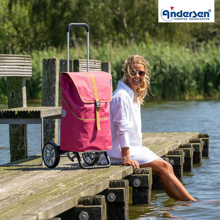 ANDERSEN Einkaufstrolley - Alu Star Shopper Auke Rubin 46 L einkaufen, Einkaufsroller, Rucksack, Tas
