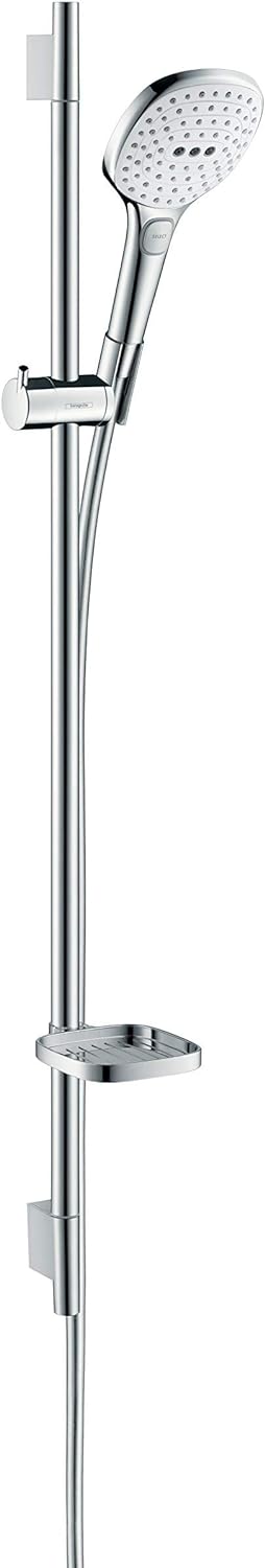 hansgrohe Raindance Select E 120 wassersparendes Duschset 0,90m, 3 Strahlarten, Weiss/Chrom 3 Strahl