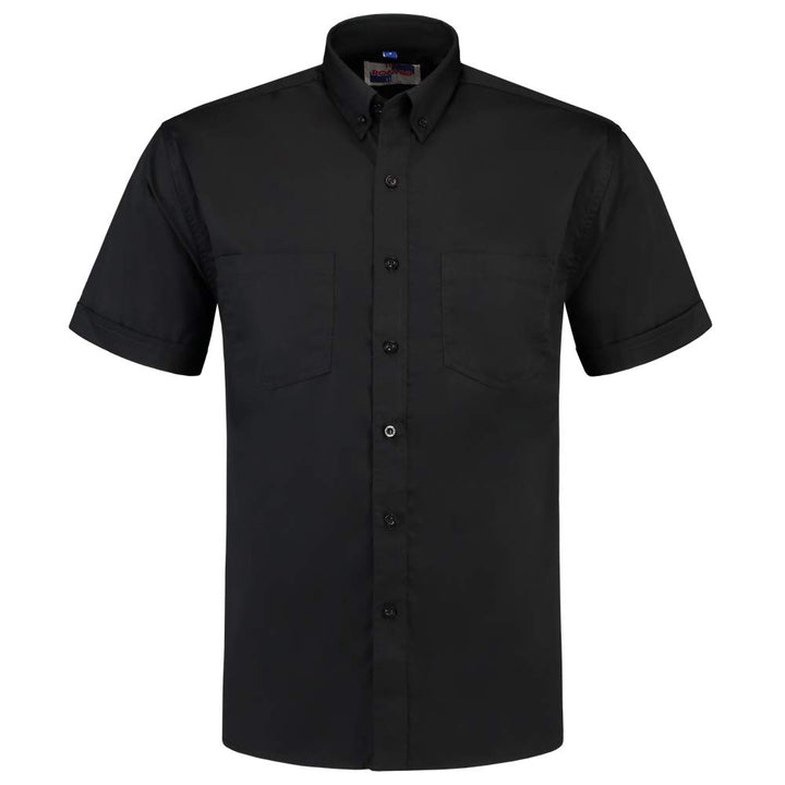 Tricorp 701003 Casual Kurzarm Basis Arbeitshemd, 60% Baumwolle/40% Polyester, 170g/m², Schwarz, Grös