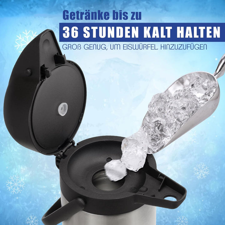 Vondior Airpot Pumpkanne - Professionelle isolierte Kaffeekaraffe aus Edelstahl, Thermoskanne, Therm