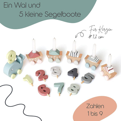 trand Holz-Geburtstagszug für unvergessliche Momente - Skandinavisches Design - Kindergeburtstag Tis
