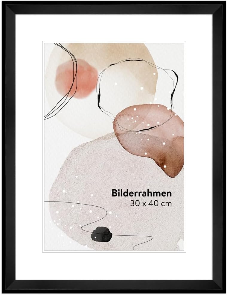 WANDStyle Bilderrahmen 30x30 Schwarz, Vintage Bilderrahmen Holz, hochwertiger Holzbilderrahmen, Post