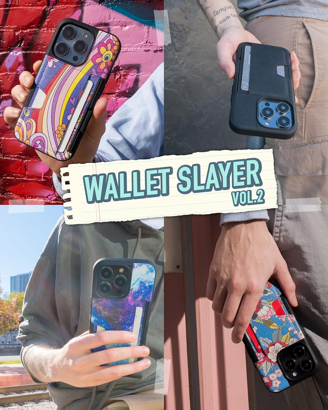 Smartish Schutzhülle für iPhone 14 Pro – Wallet Slayer Vol. 2 [Slim + Protective] Kreditkartenhalter