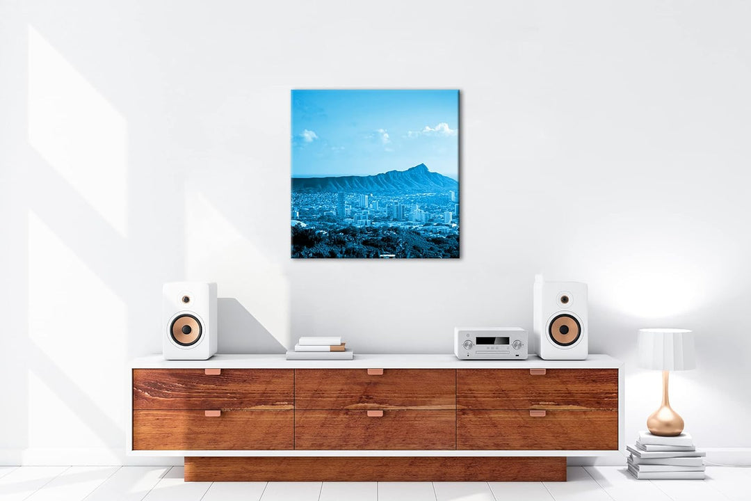 atemberaubender Anblick der Skyline von Warschau Format: 60x60 Effekt: Zeichnung als Leinwandbild, M