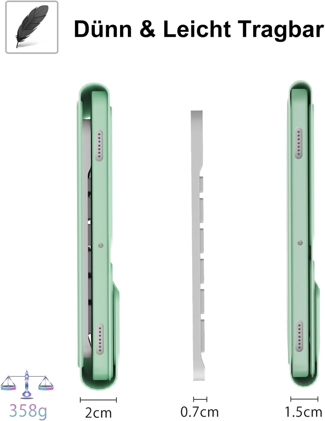 Hülle mit Tastatur für Samsung Galaxy Tab A9 Plus 11 Zoll 2023, QWERTZ Deutsche Magnetisch Abnehmbar