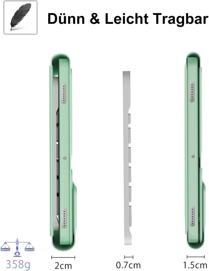 Hülle mit Tastatur für Samsung Galaxy Tab A9 Plus 11 Zoll 2023, QWERTZ Deutsche Magnetisch Abnehmbar