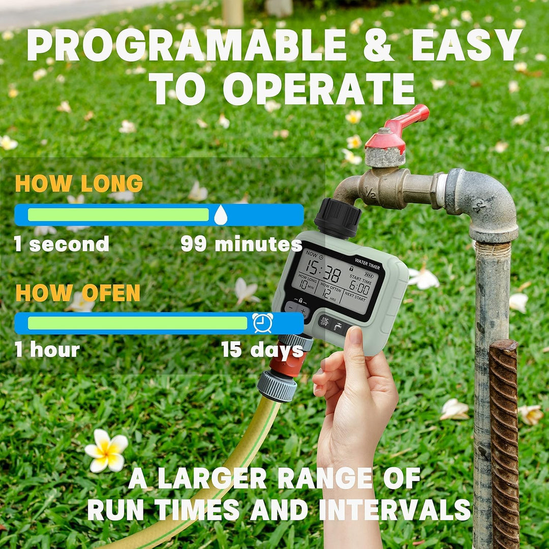 Kazeila Bewässerungscomputer WLAN Water Timer,Programmierbar Bewässerungsuhr mit Regenverzögerung/Au