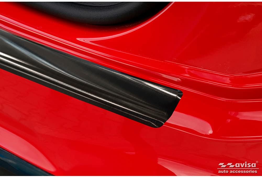 Avisa Schwarz Edelstahl Heckstossstangenschutz kompatibel mit Audi Q2 Facelift 2020-