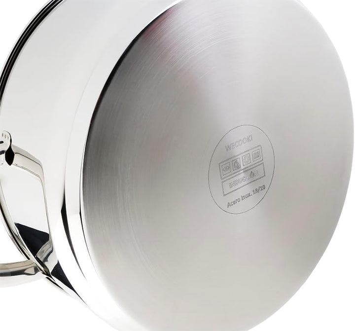 STAINLESS LOW COOKING POT WITH LID 32 cm. 6.8 Liter, 6.8 Liter