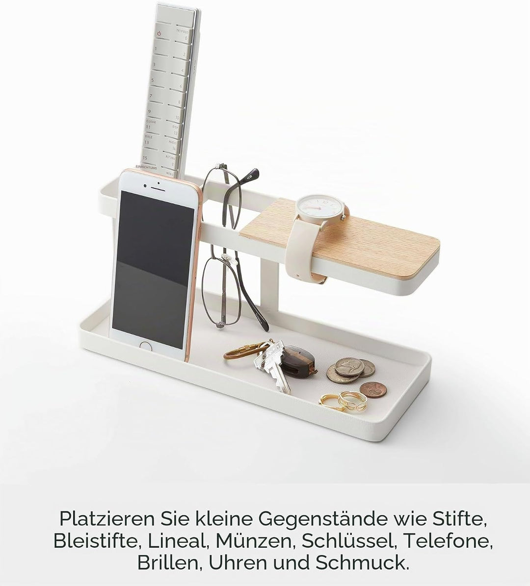 Yamazaki Tower Tisch-Organizer, Stahl, Weiss, One Size, Weiss