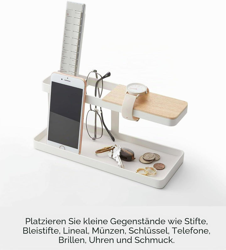 Yamazaki Tower Tisch-Organizer, Stahl, Weiss, One Size, Weiss