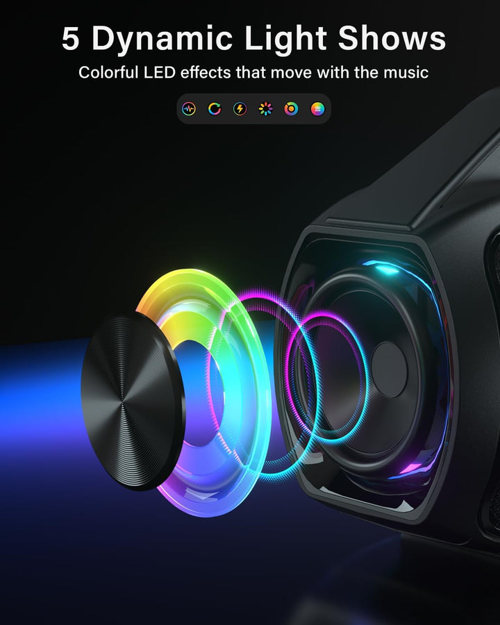 Bluetooth Lautsprecher Tragbare Musikbox, 200W Spitzenleistung, Bass Boost 2 * Subwoofer IP65 Wasser