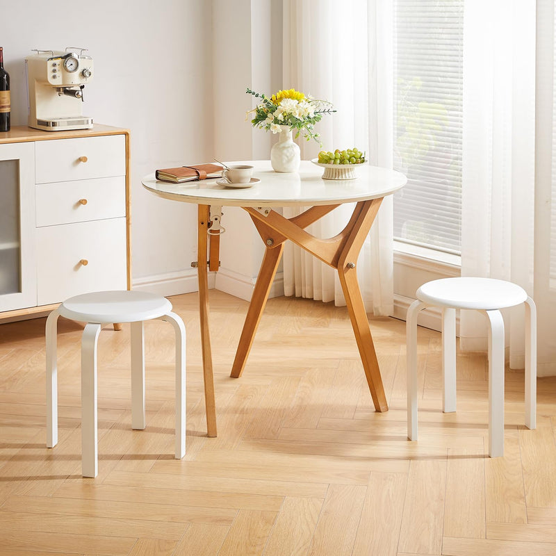 IBUYKE Stapelhocker-Massivholz Hocker Hausbank Holzhocker Mode Kreative Hocker Moderne Esstisch Hock