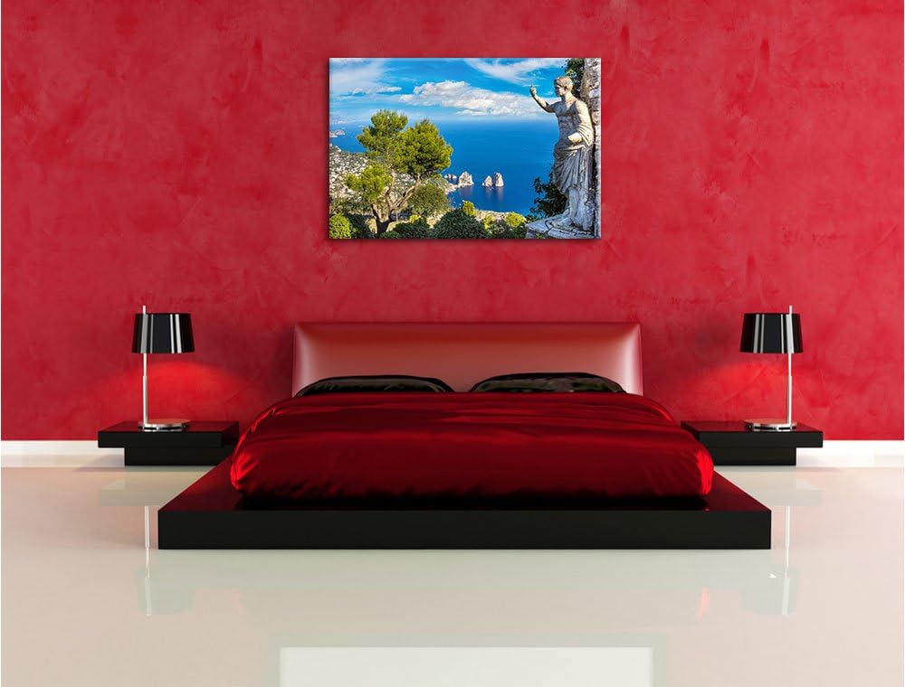 Insel Capri in Italien, Format: 100x70 auf Leinwand, XXL riesige Bilder fertig gerahmt mit Keilrahme
