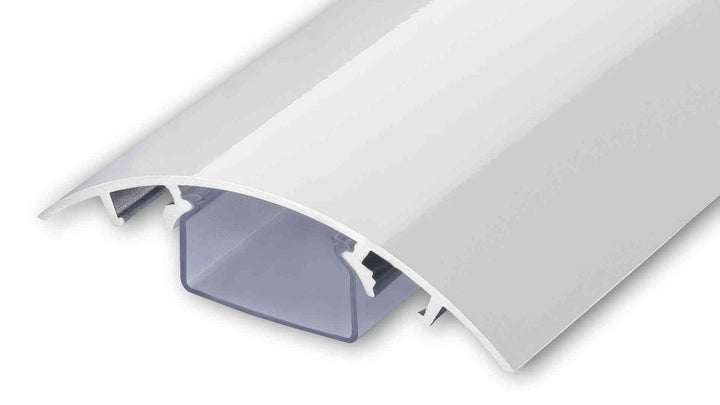 ALUNOVO TV Design Kanal für Kabel aus Aluminium in Weiss glänzend (Länge: 120 cm) Longueur: 120cm, L