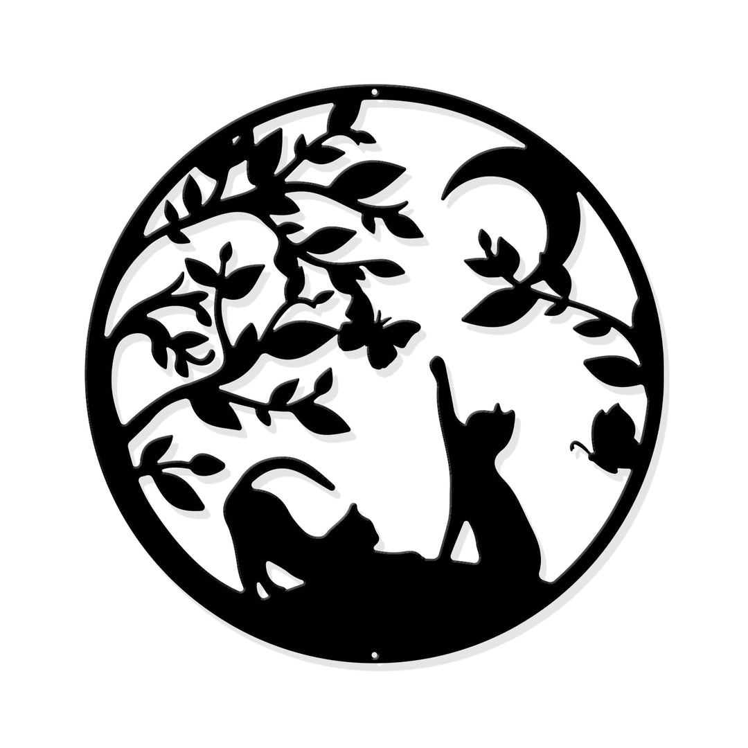 NBEADS Katzen Metall Wandkunst Dekor, schwarze Wandbehang Dekor Silhouette Wandkunst für Zuhause Sch