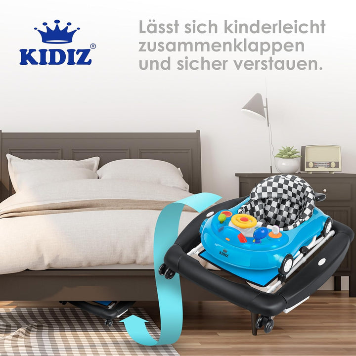 KIDIZ® 4in1 Lauflernhilfe Babywalker Spiel- und Lauflernwagen Gehfrei - Schaukelfunktion Babywippe m