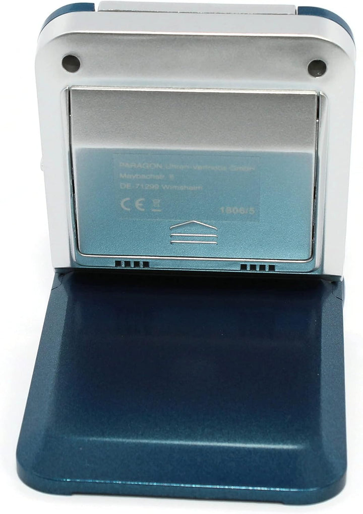 Atlanta Funkwecker Digital LCD-Anzeige Reisewecker mit Klappe Temperatur Rot - 1806/5